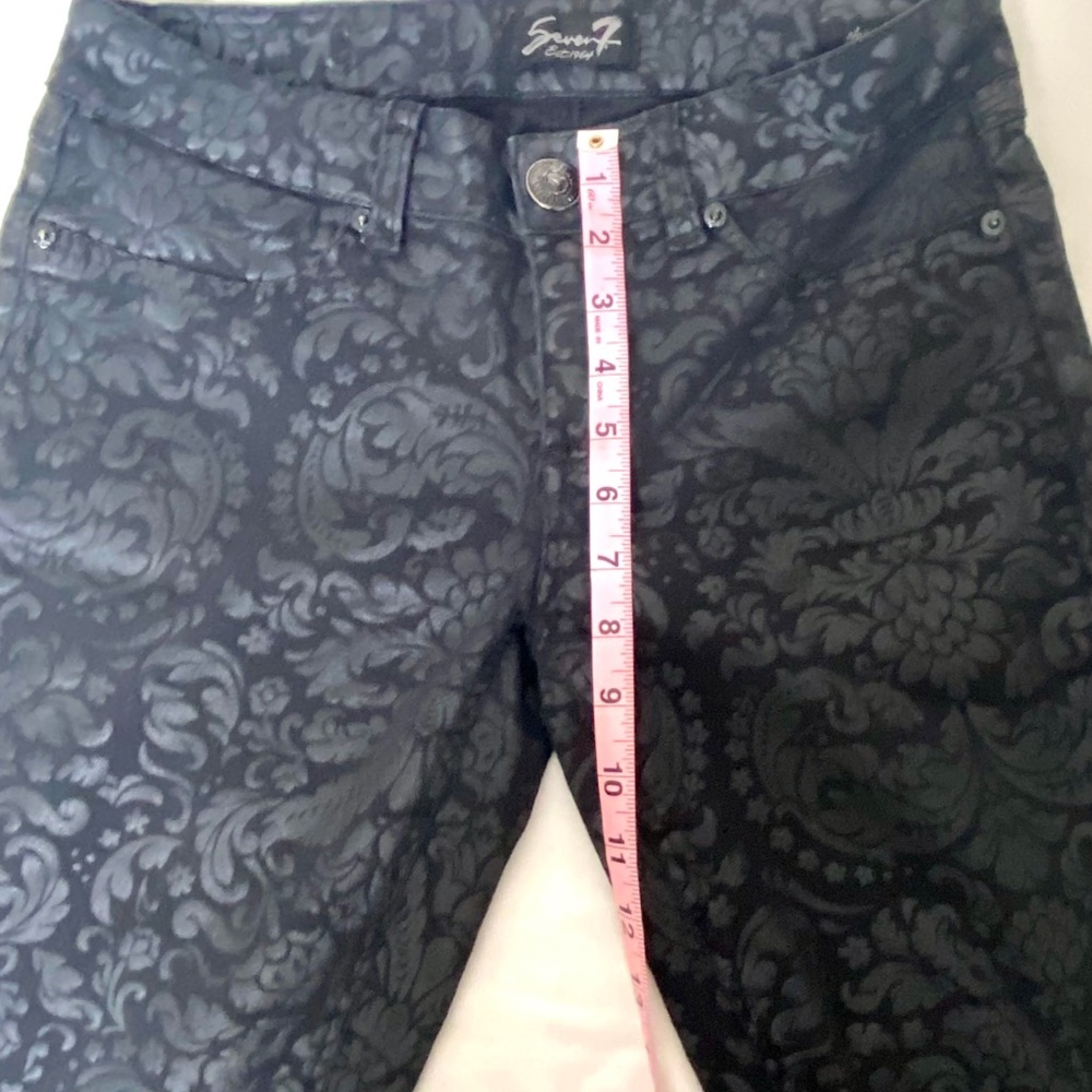 Seven7 Black Waxed Skinny Jeans - Picture 4 of 7